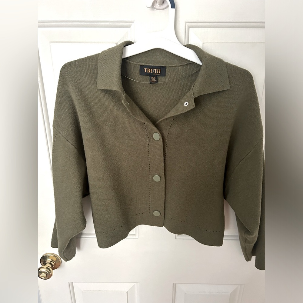Green cardigan